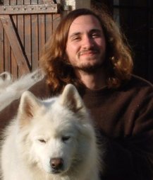 Avec Scott le chien samoyède en janvier 2007